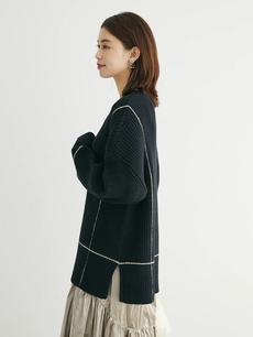 ・Petit Fleur Vネックラインニットチュニック